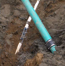Repaired sewer line